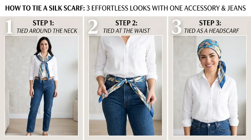 How to Wear a Silk Scarf With Jeans