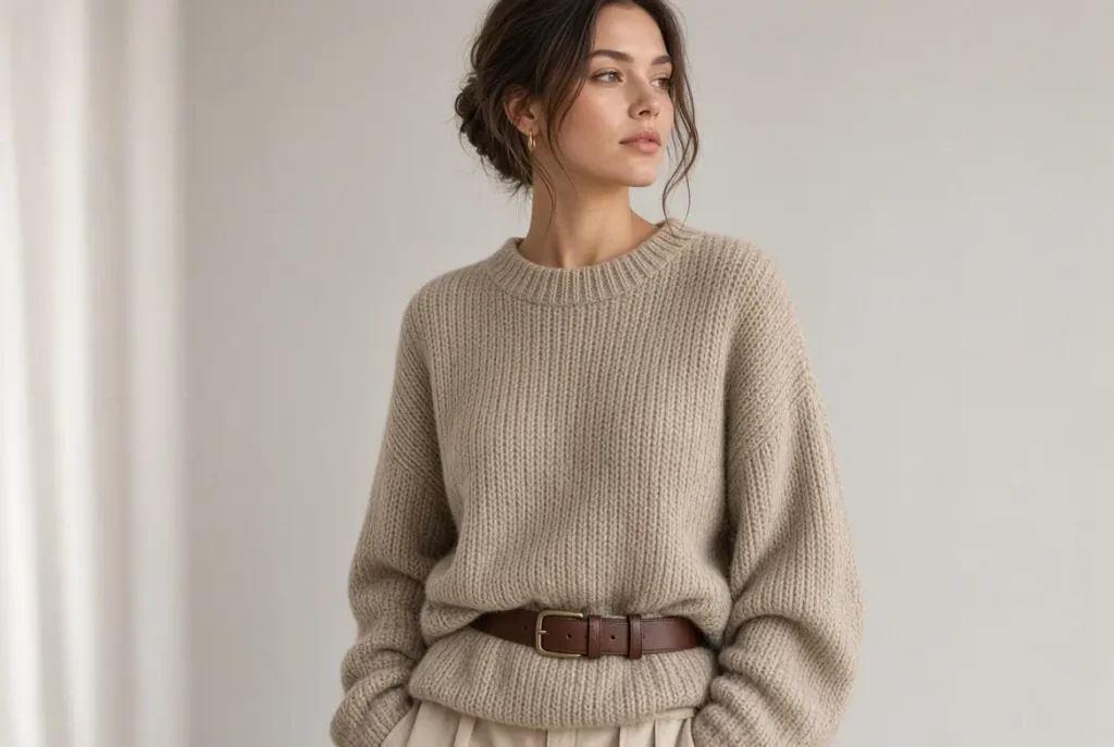 How to Style a Belt with a Sweater