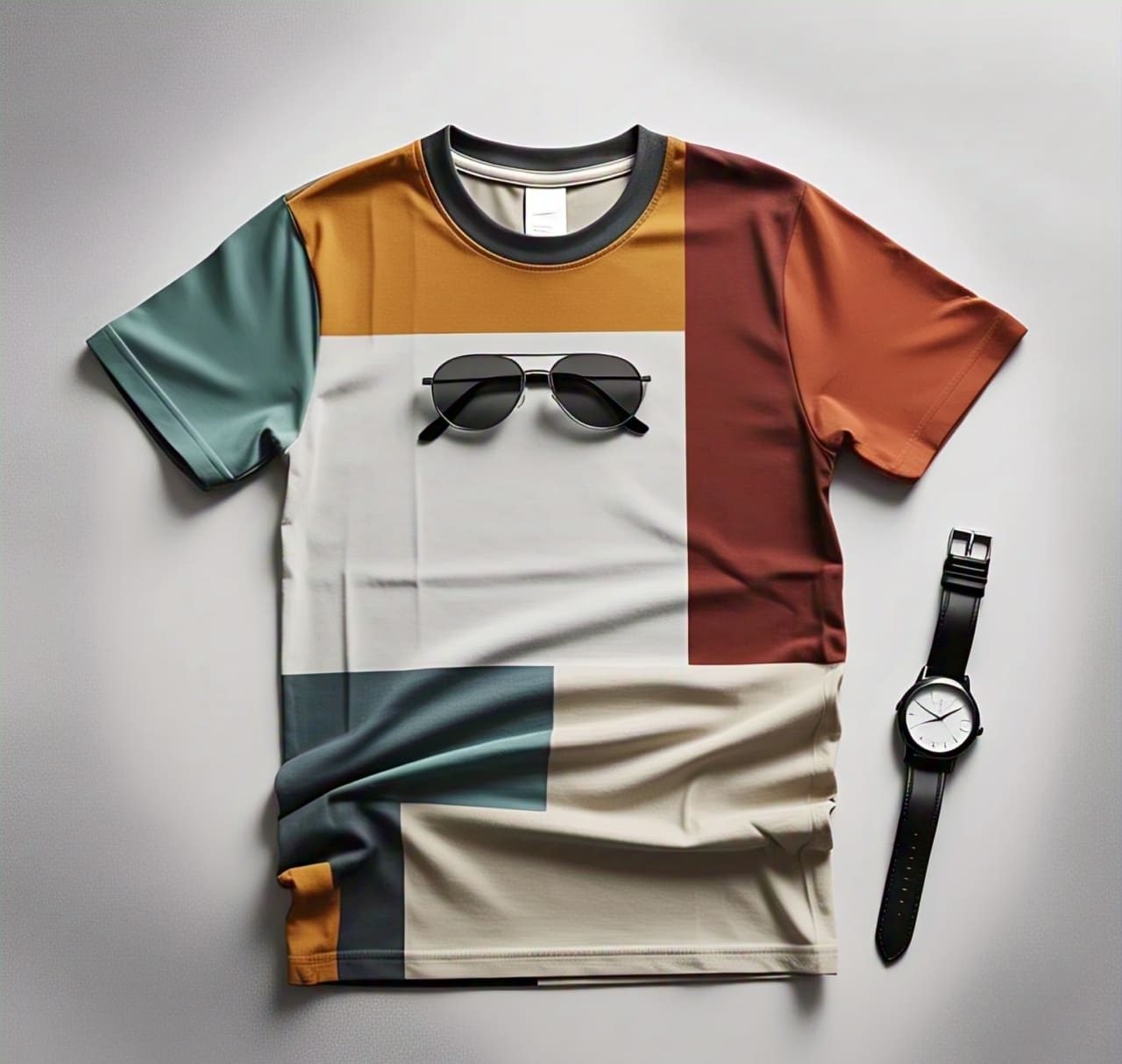 2 tone t shirt white and black