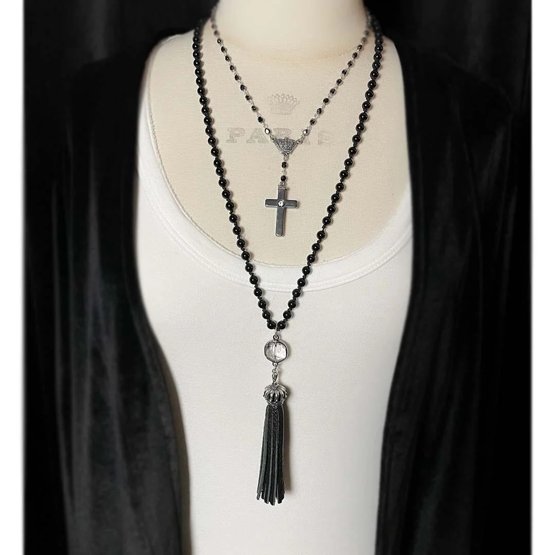 rosary style necklace fashion