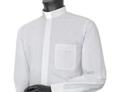 white priest shirt with a collar