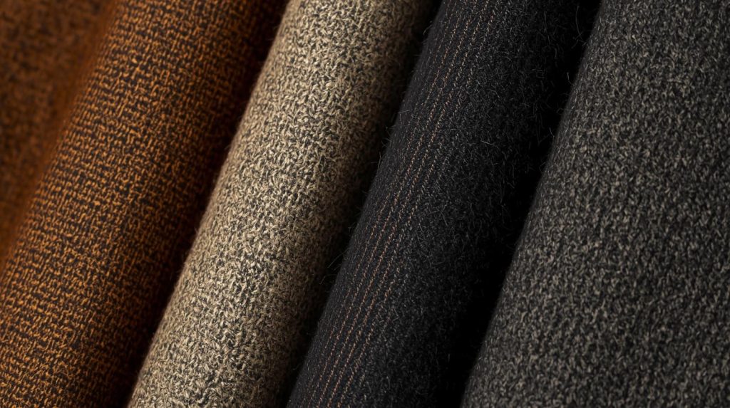 Tweed and wool fabrics used in 1920s men's fashion trends